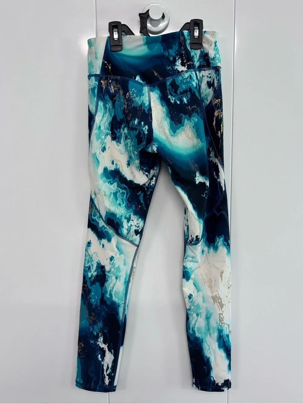 Old Navy Active Girl's Turquoise Gold High-Rise Powersoft Large Ankle Leggings